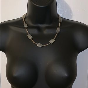 Quartz & Hematite Geometric Necklace